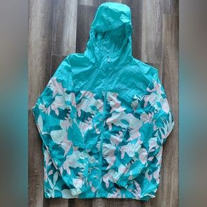 Columbia Women's Teal Floral Packable Windbreaker Jacket